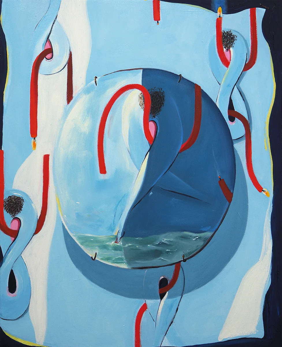 Headed Out West , 2017, oil on canvas, 33 x 26 in/83.82 x 66.04 cm