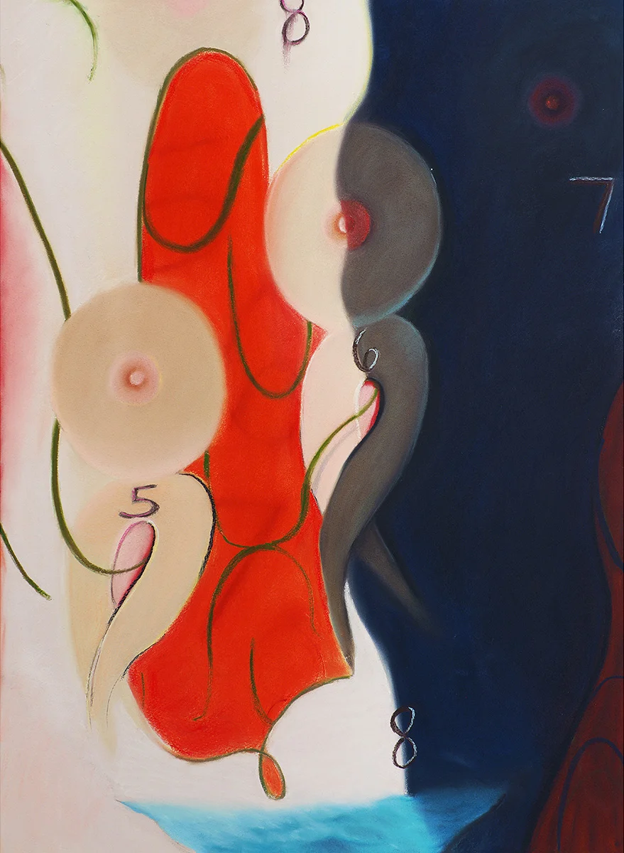 Dérive , 2017, soft pastel on paper, 30 x 22 in/76.2 x 55.88 cm