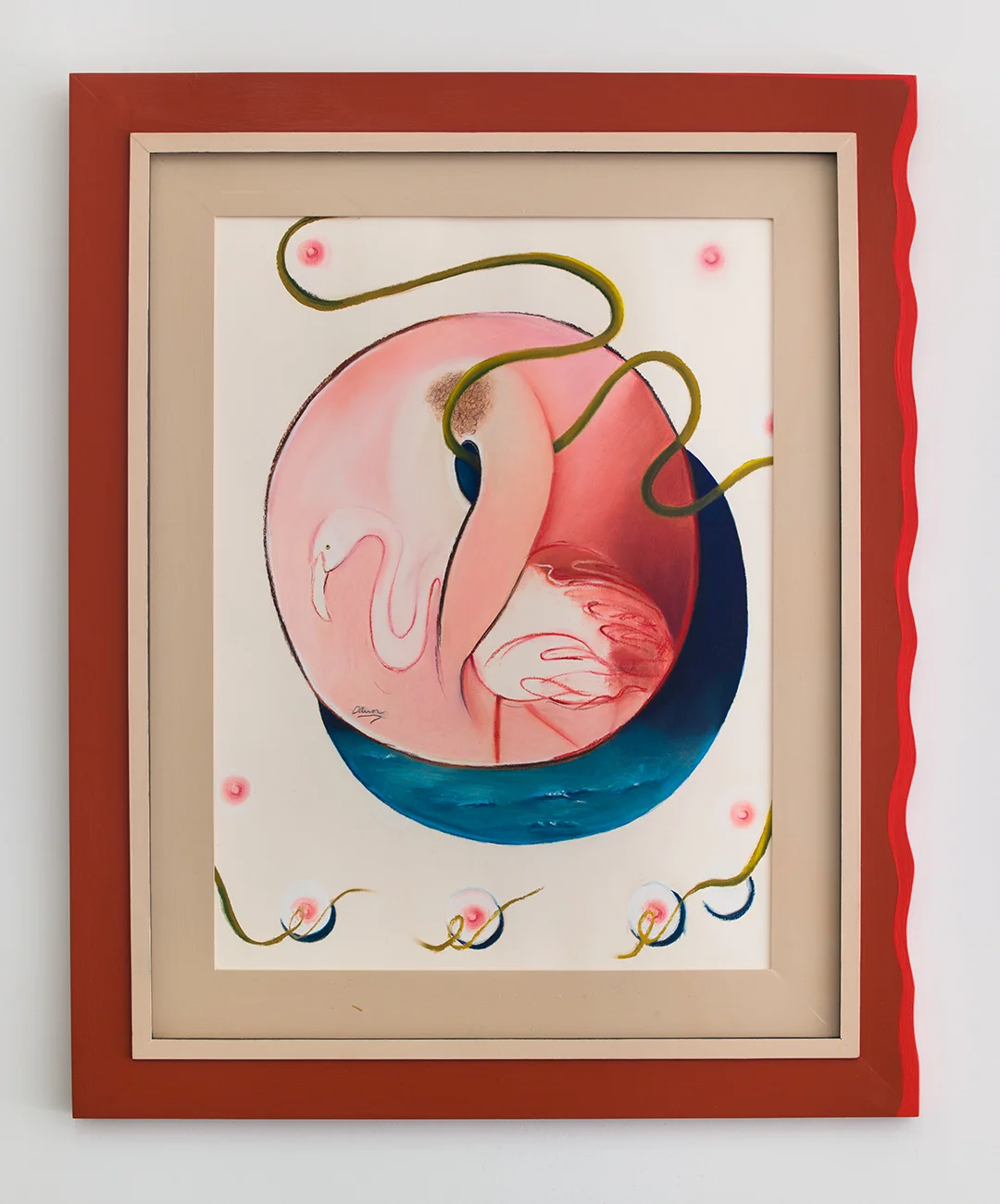 Super Blue Blood Moon , 2018, soft pastel on paper with artist's frame, 39 × 30 in/99.06 × 76.2 cm