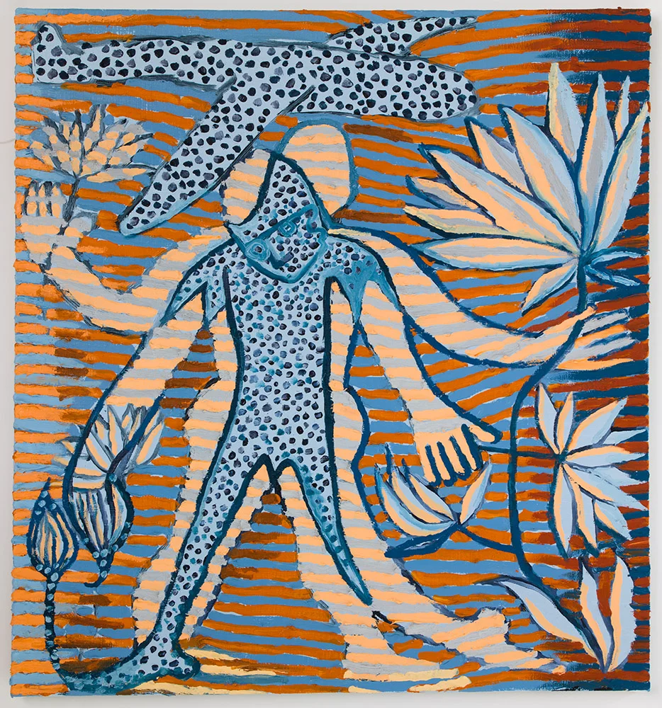 Frankie Phillips Striped and Spotted Split , 2017 Oil on canvas 26 × 28 in/66.04 × 71.12 cm Inquire