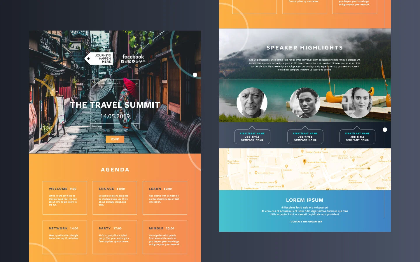 JOURNEYS HAPPEN HERE | FACEBOOK | 2019A portable ‘Event in a Box’ toolkit, complete with designed assets to build ‘Journeys Happen Here’ pop-up events across Europe, building on foundational work with an emotional stake around why people travel.Digi…