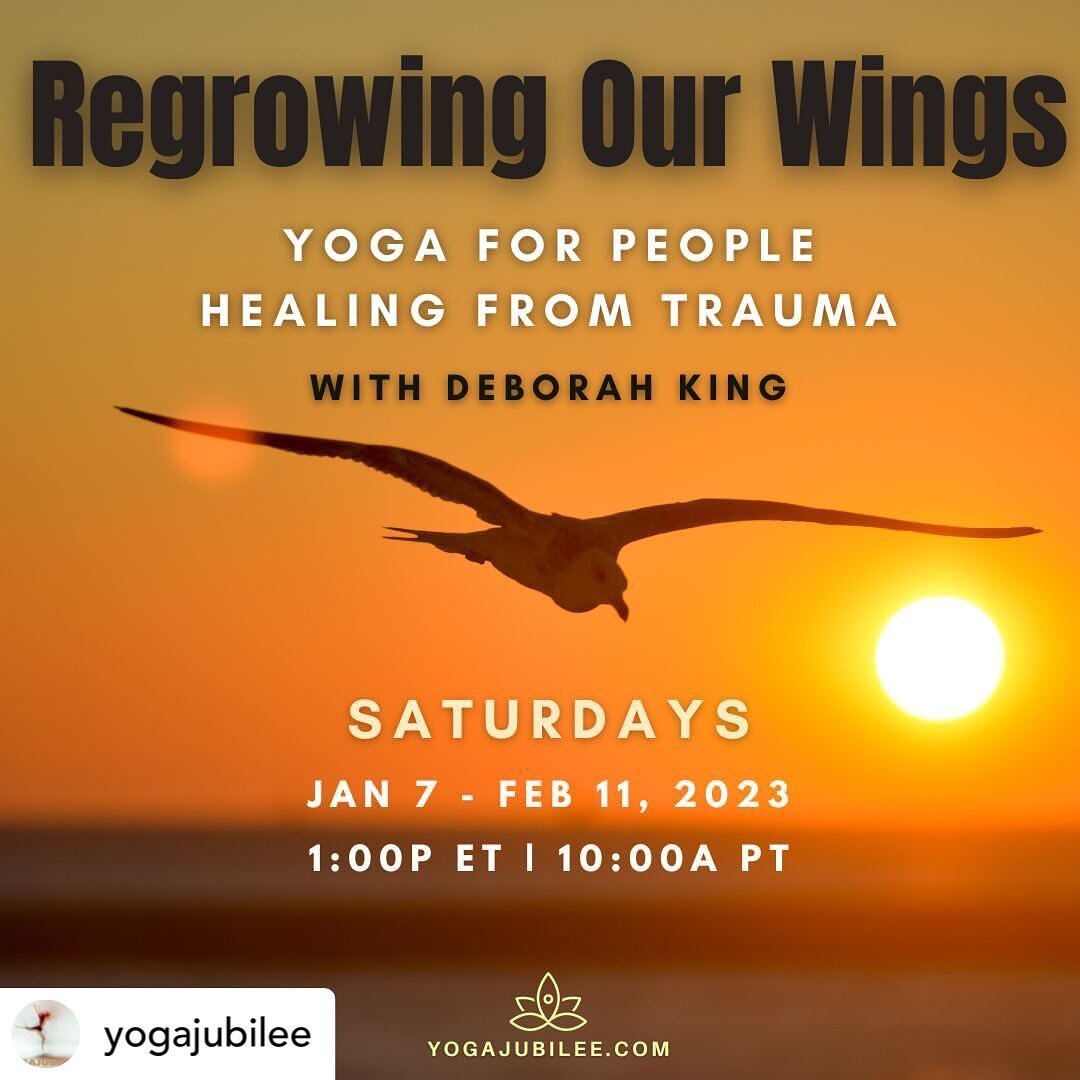 Posted @withrepost &bull; @yogajubilee One of our most popular workshops is back in 2023! Join Deborah King for Regrowing Our Wings. In this workshop you'll tap into the essence of yoga - your essential wholeness - as a tool for helping heal trauma. 