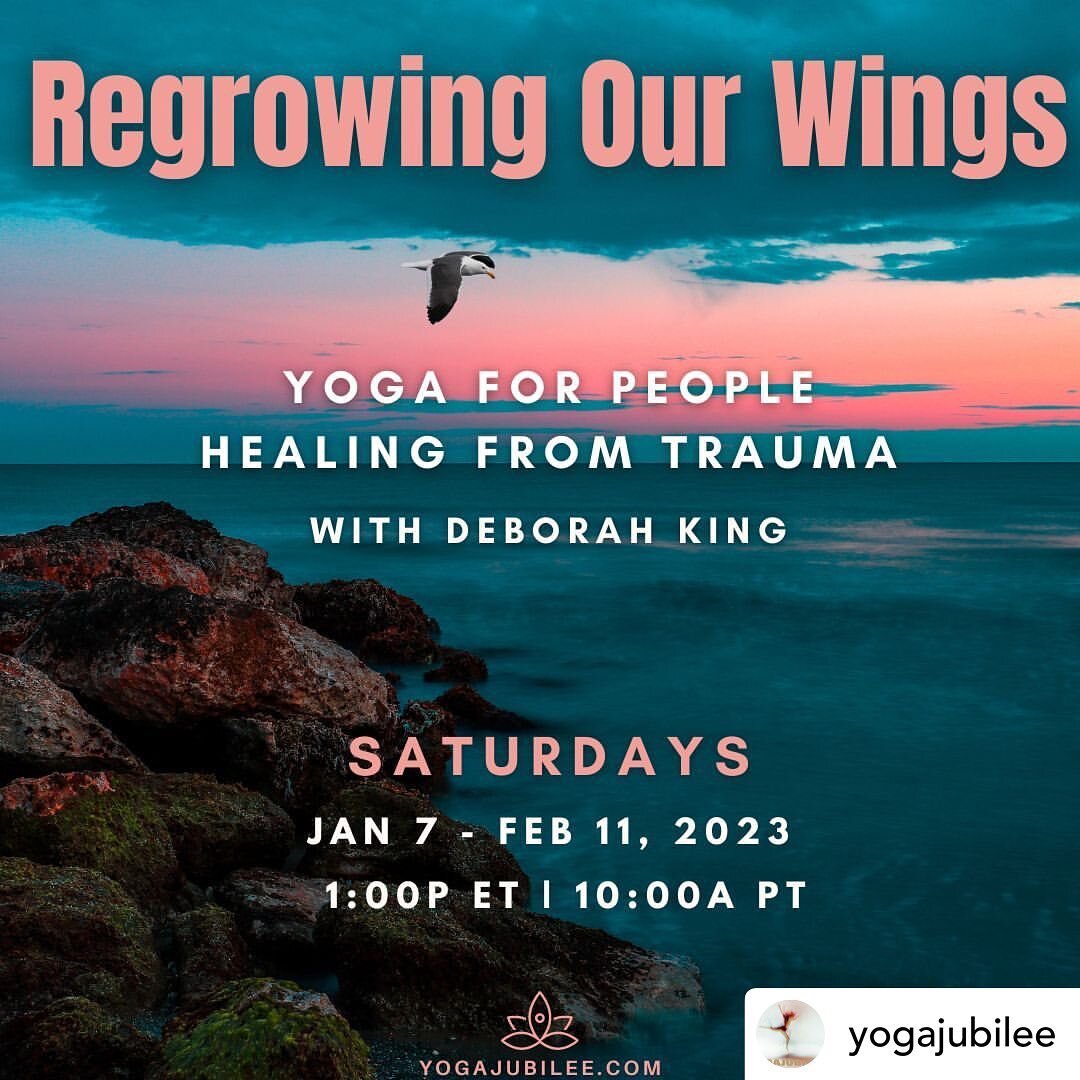Posted @withregram &bull; @yogajubilee One of our most popular workshops starts Saturday, January 7! Join Deborah King for Regrowing Our Wings. In this workshop you'll tap into the essence of yoga - your essential wholeness - as a tool for helping he