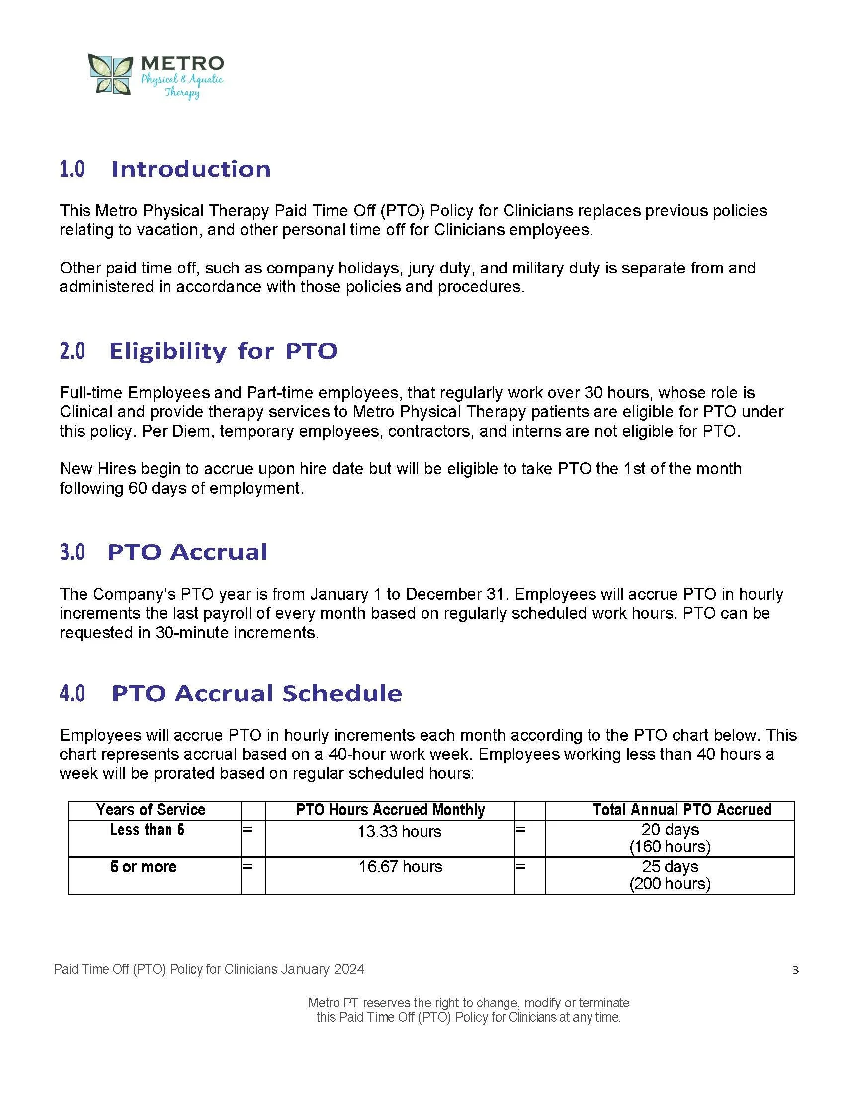 Extra Pto Time PAID TIME OFF (PTO) FOR CLINICIANS