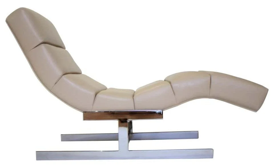 Milo Baughman Style Wave Chaise