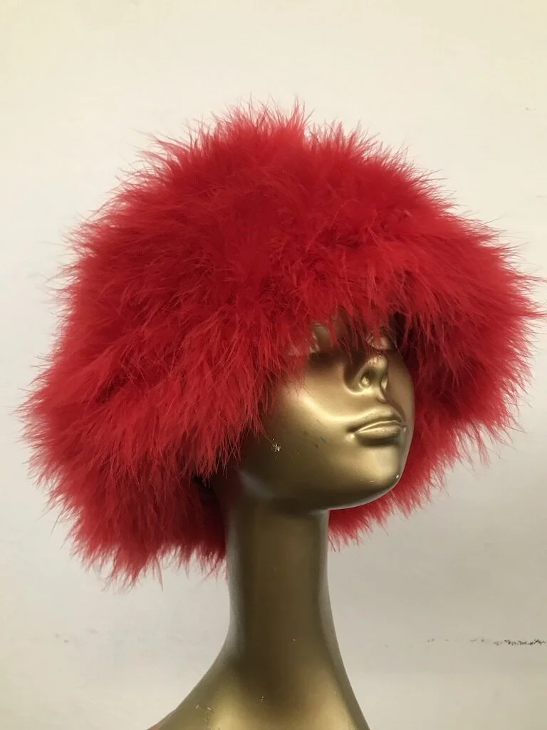 Marabou Feather Bucket Hat 