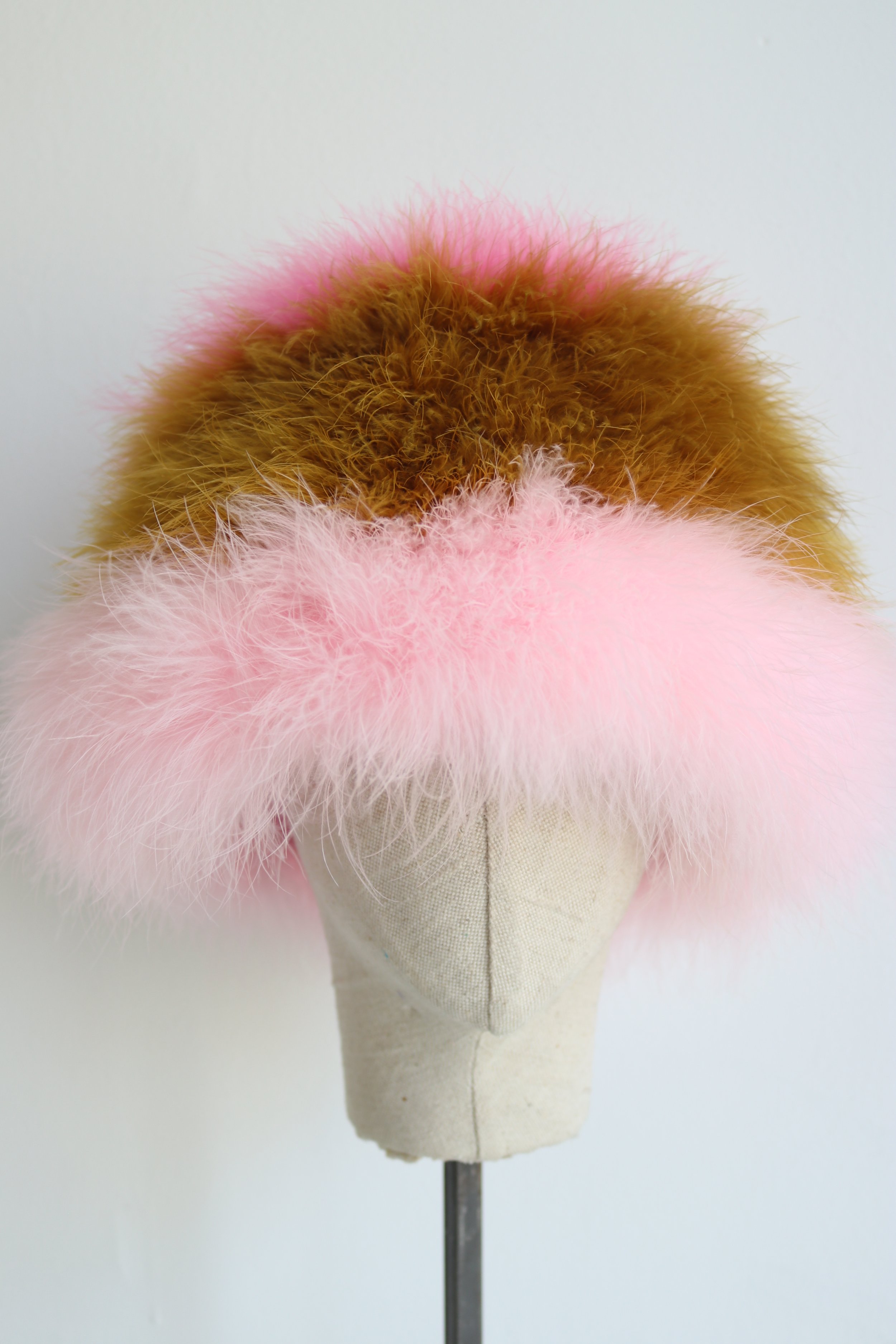 JimmyPaul Baby Pink, Ochre, Bubblegum Pink Stripe Marabou Feather Extra  Fluffy Bucket Hat — Underpin PR & Consulting