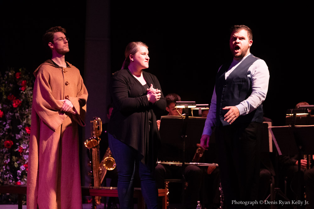  Kevin Adamik as Romeo (right); Emily Spencer as the Nurse (center); Michael Colman as Friar Laurence (left)  Photo Credit: Denis Ryan Kelly, Jr. 