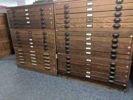 Hamilton Wooden Flat File Drawers