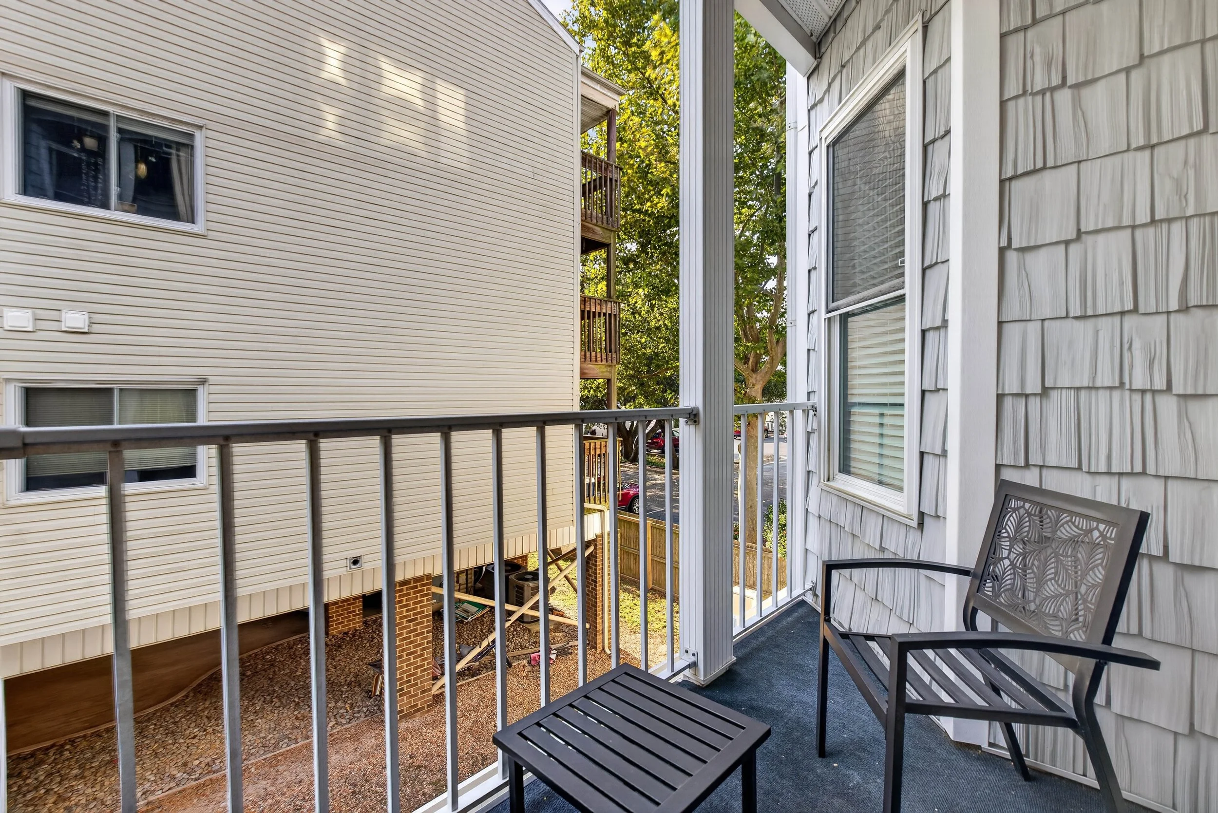 A private balcony adds personal outdoor space and another place to slow down during the day.