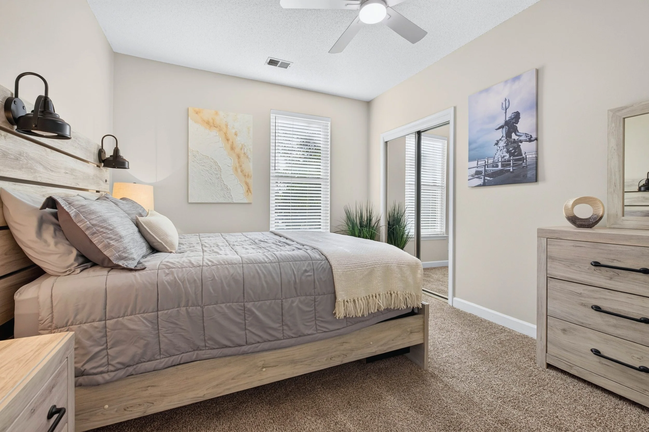 A thoughtfully arranged guest bedroom provides an inviting place to unpack, settle in and stay awhile.