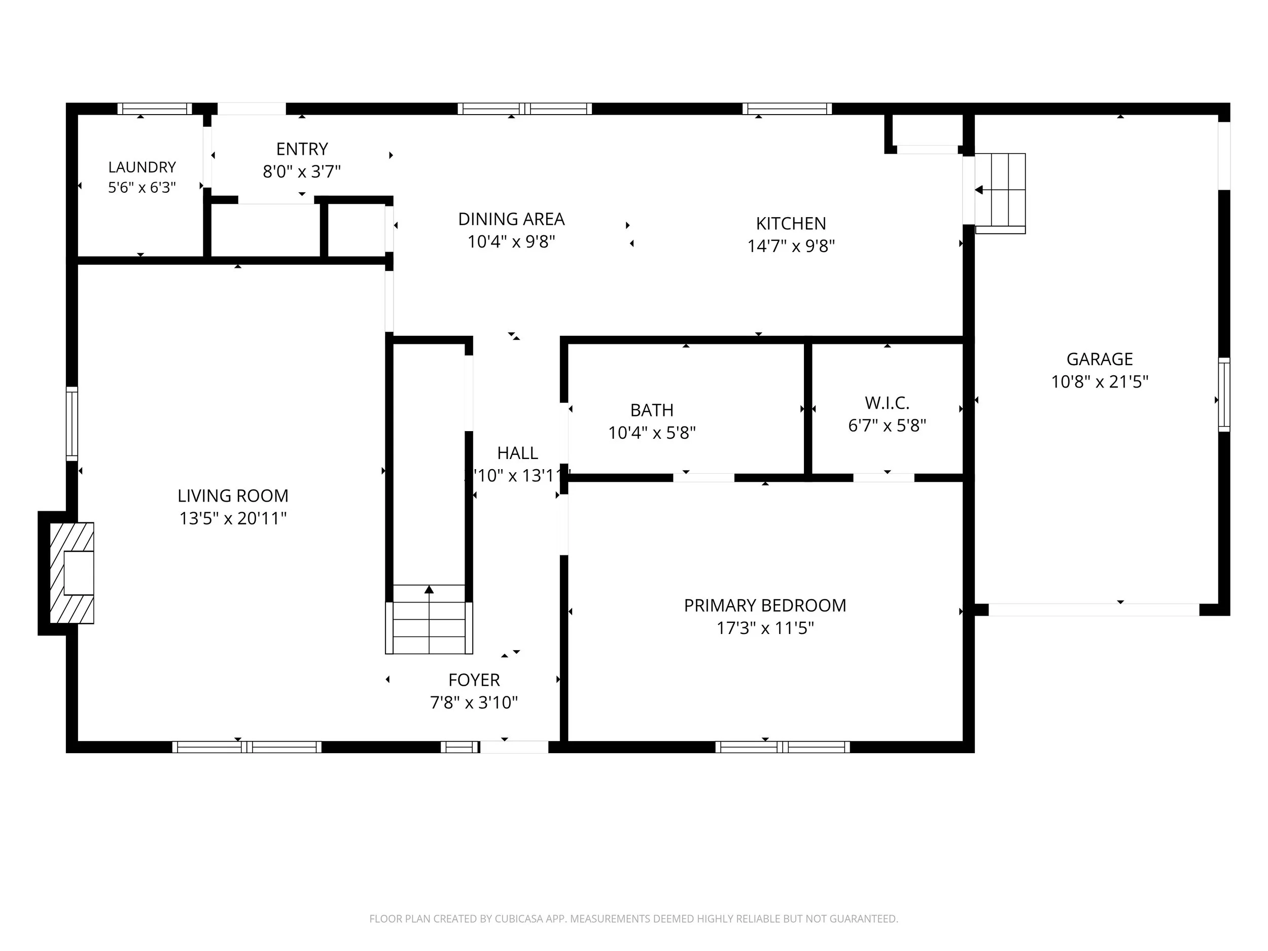 Upper-level floor plan showing three bedrooms and the second full bathroom.