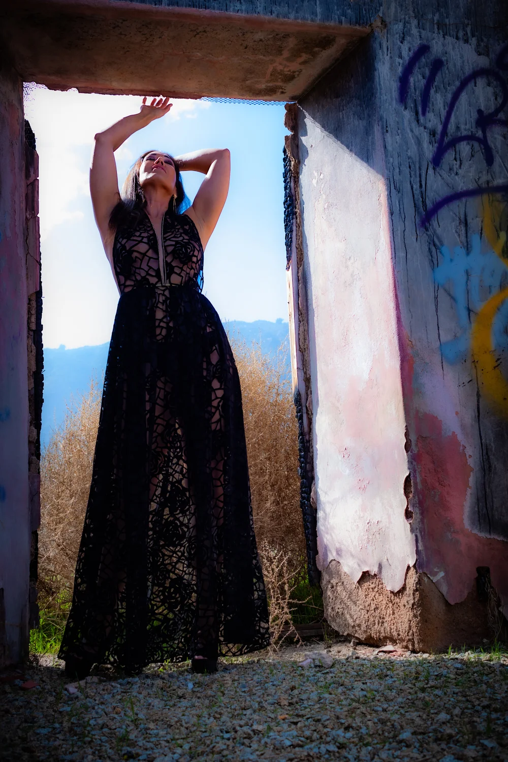 Flocked Floral Gown  Sierra Mitchell