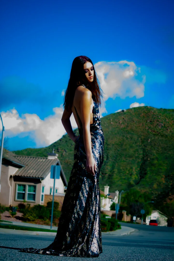 gunmetal blue dress The Lucetta Dress in Denim Blue Windsor – V. Chapman main image 0