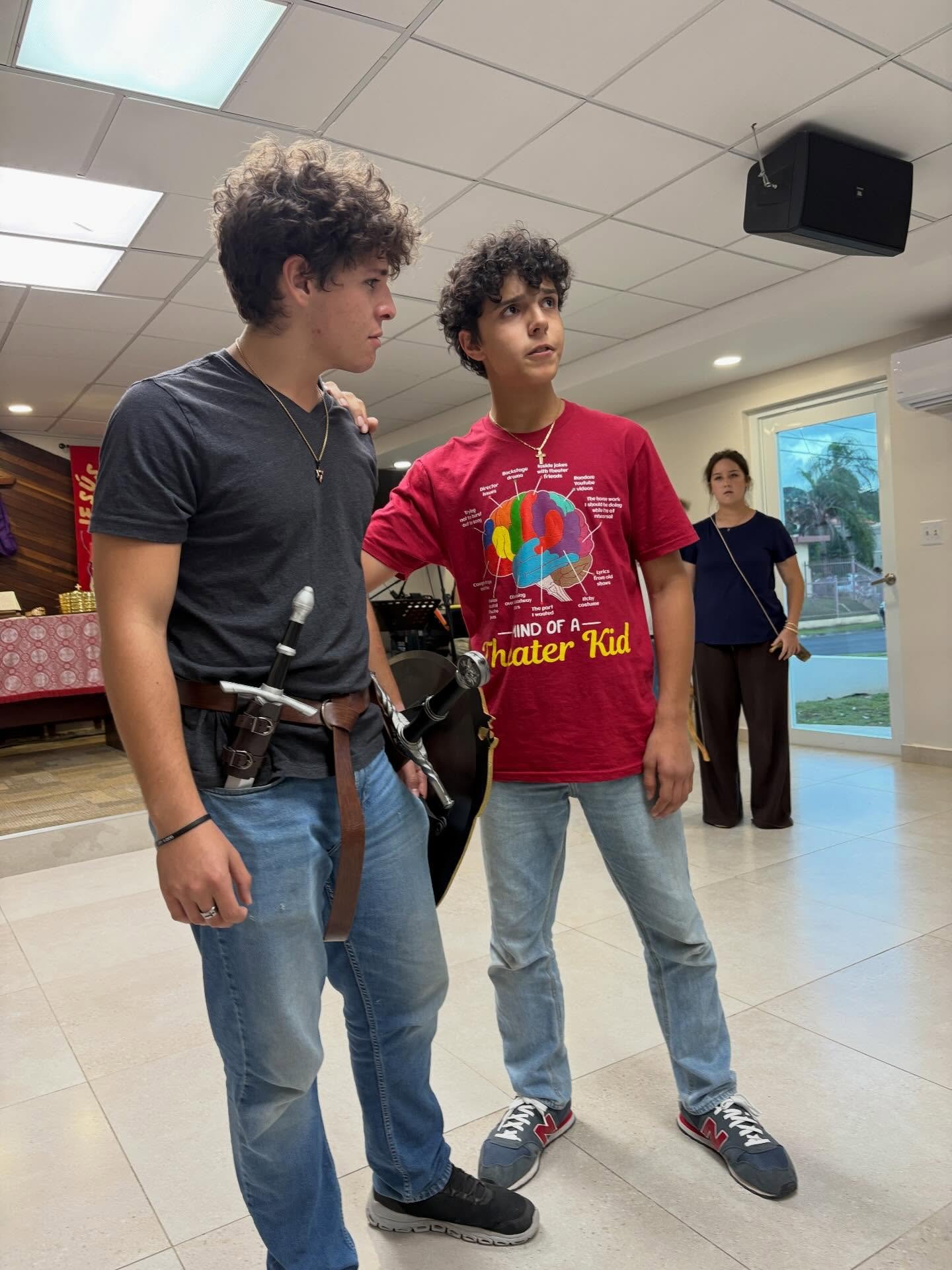 Working hard and having a great time doing it. These 24 young people are doing extraordinary work! We can&rsquo;t wait for you to see them! April 23 &amp;. 24 at 7:30pm. LONG LIVE THE TRUE KING!!
#artsandeducationforthegloryofgod