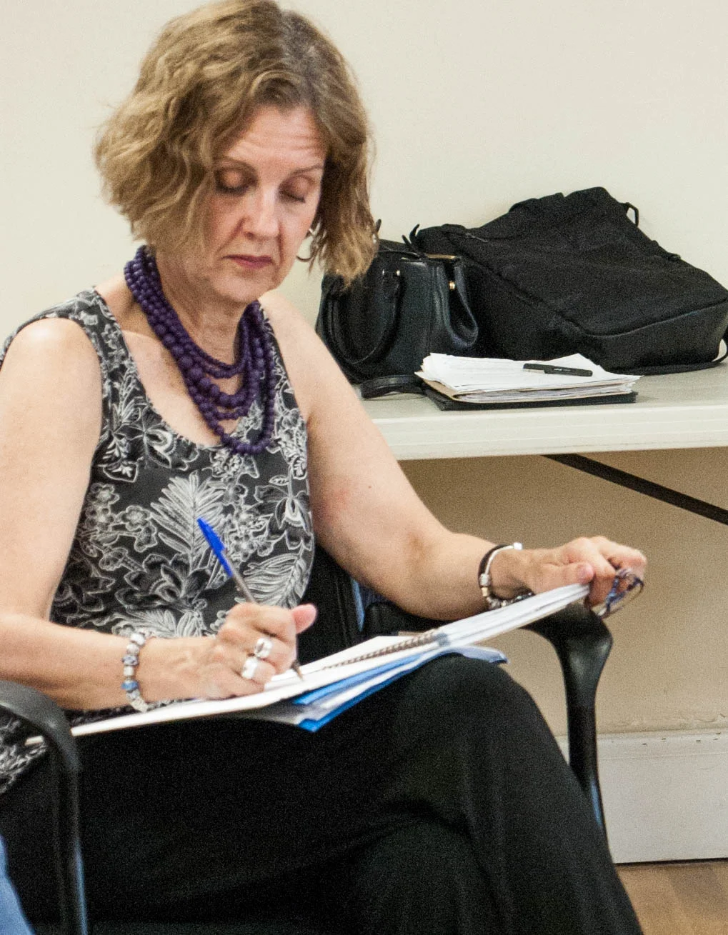 Judi Lagana, Co-editor, at an Amherst Writers Workshop