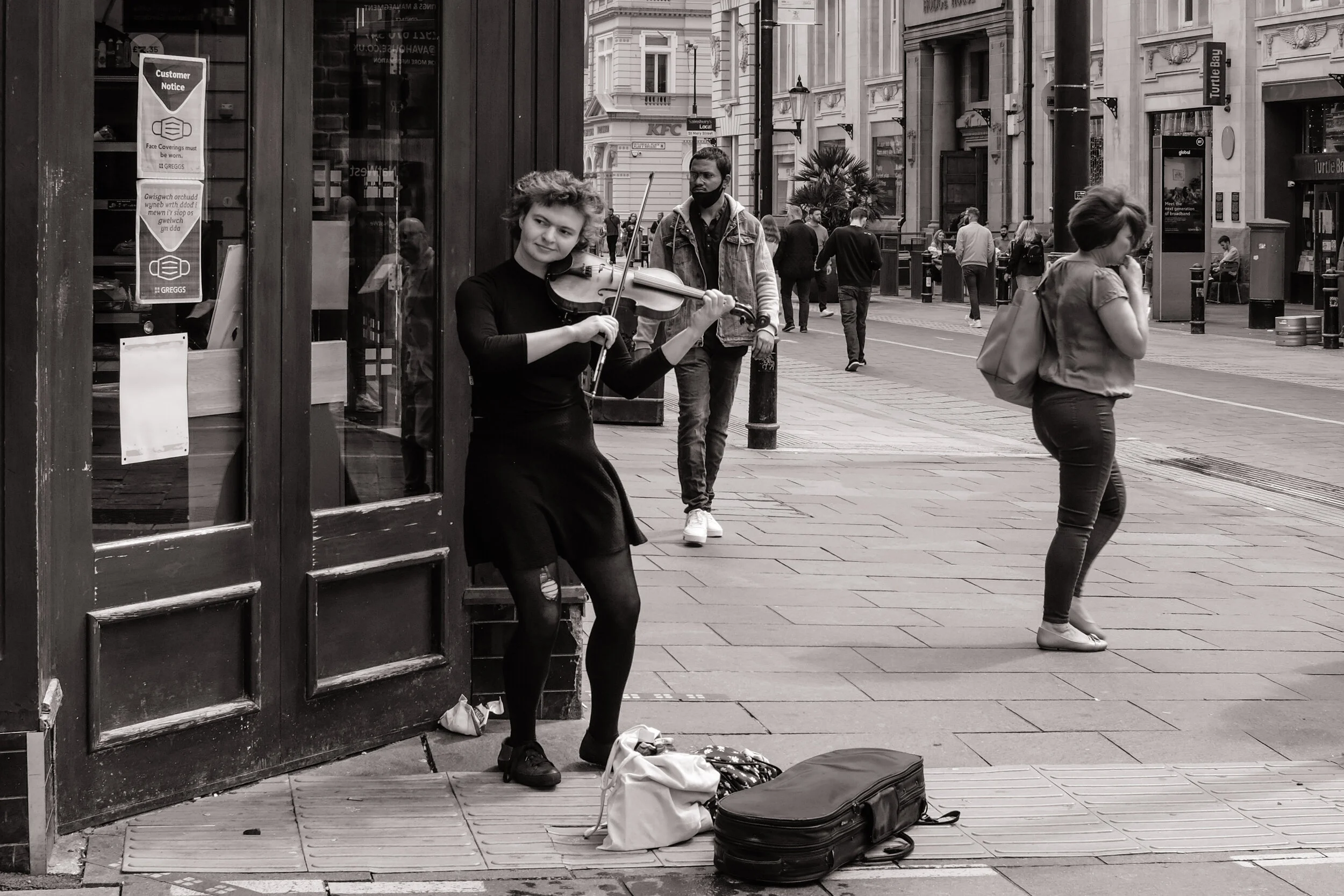 Violin busker, Cardiff 