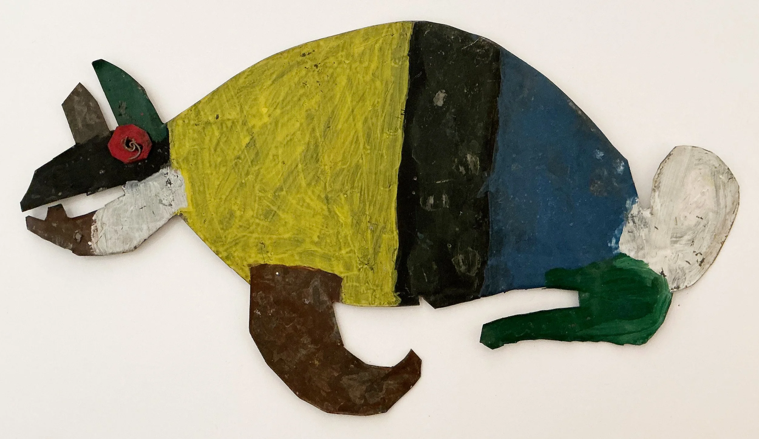  David Butler    Animal  (029)  8” H x 14” L  Painted metal sculpture  1980s  800.  Find out more:  gordongallerynashville@gmail.com    