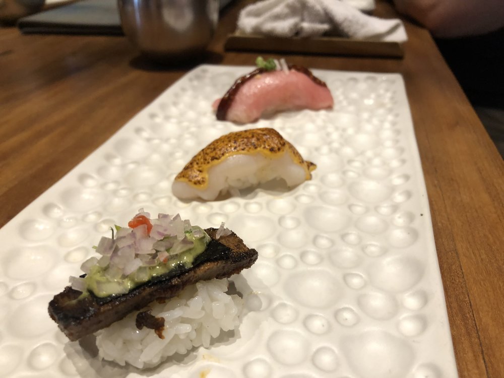 Toro, White Tuna with Uni, Beef Tongue