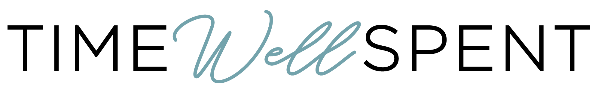 The word 'Well' written in cursive script with a black and white background.