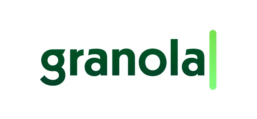 The word 'granola' written in bold, lowercase letters with a green line under the letter 'l'.