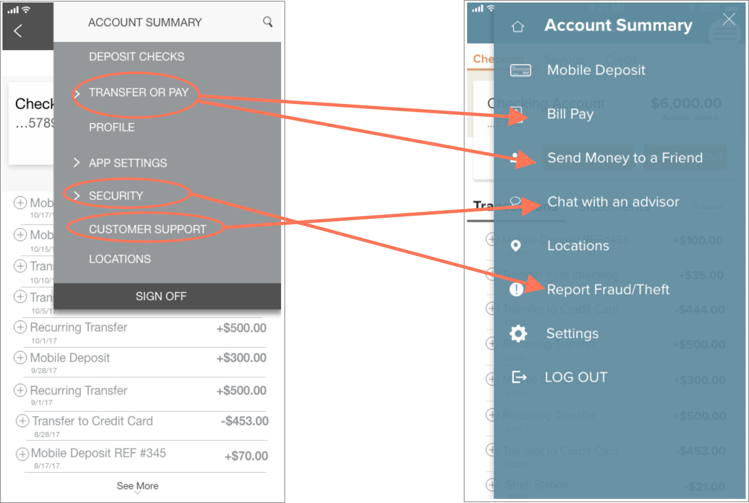 Updated language in the menu helped users navigate to the functions they needed.