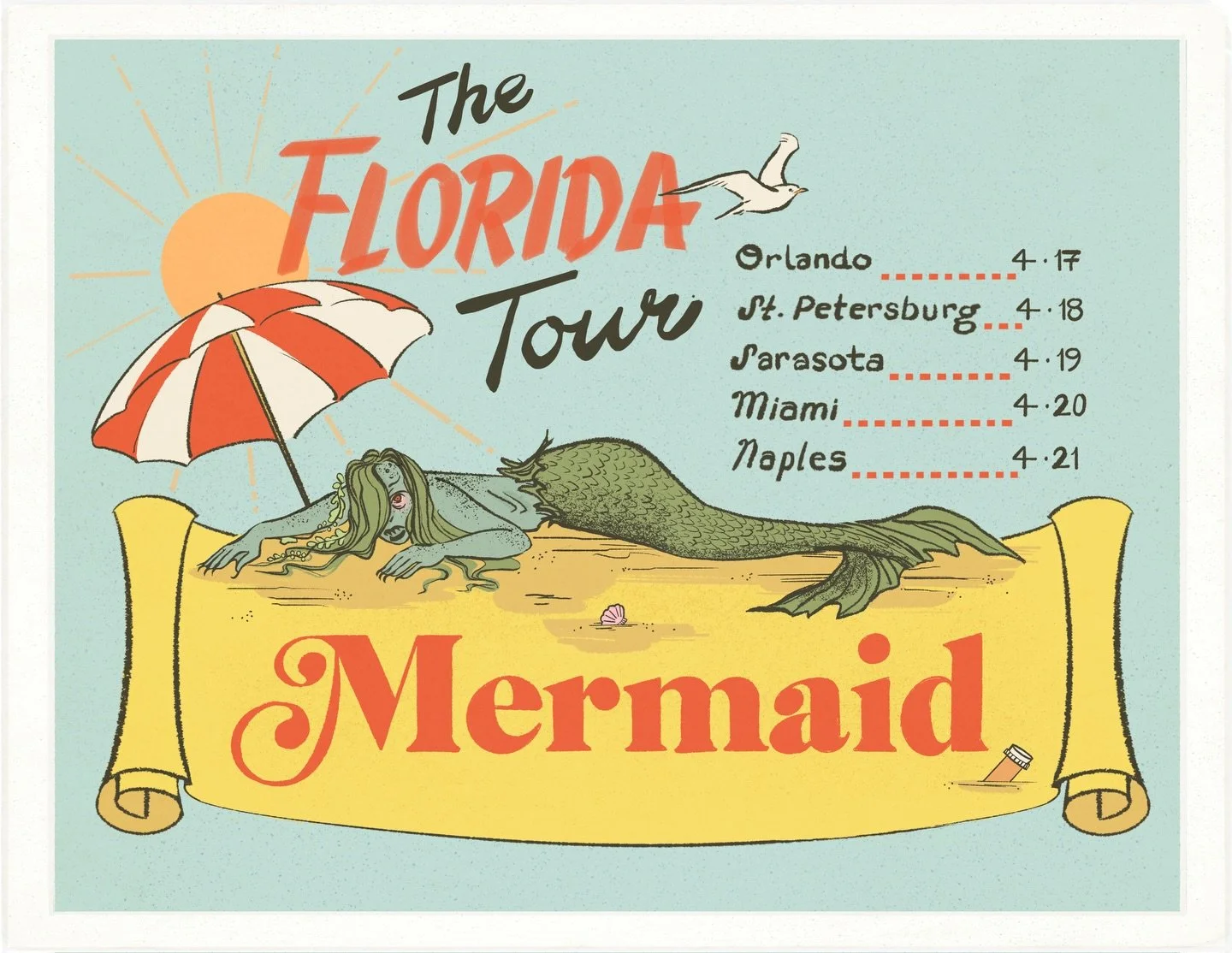 TWO more screenings in FLORIDA!!
MIAMI - monday april 20th
NAPLES - tuesday april 21st

get tickets asap 
🧜&zwj;♀️🌴💊🐊💦

artwork by @sleepybrittany