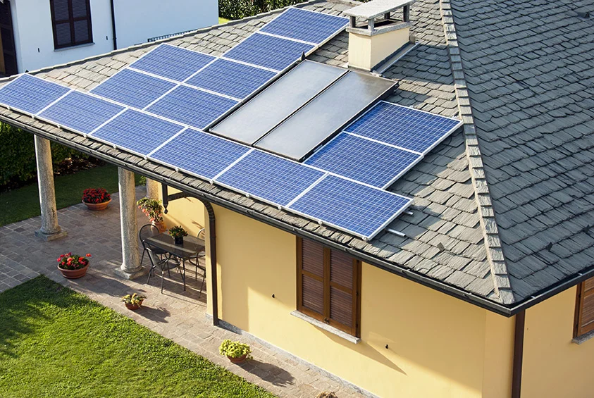 solar panels on house