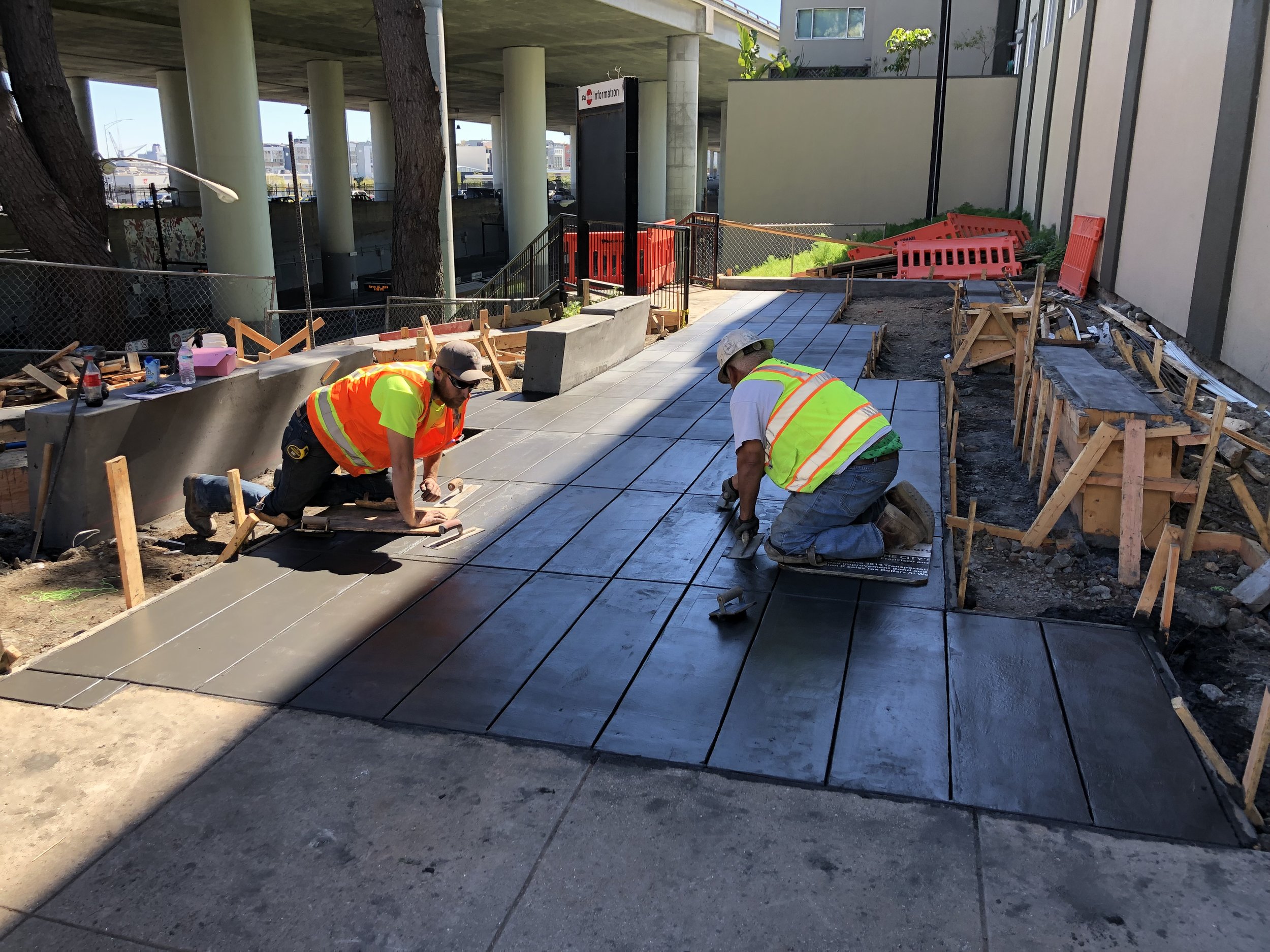 Construction of 22nd St Caltrain plaza