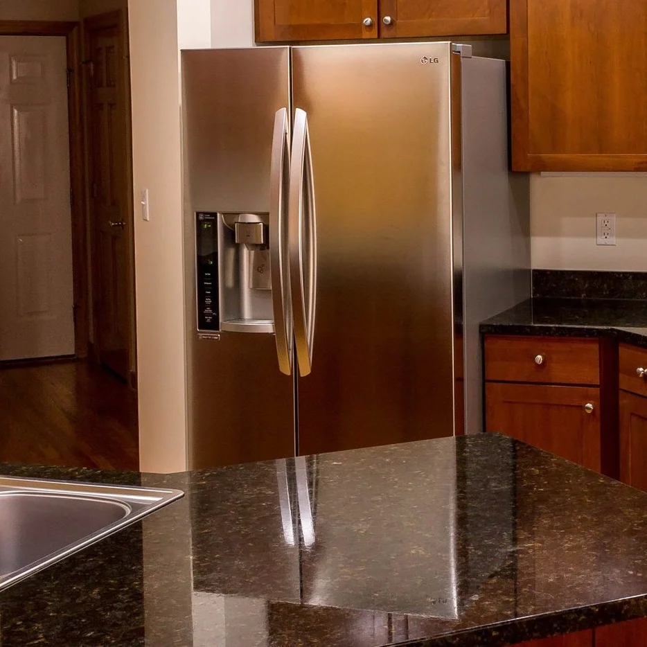 That refrigerator sure is pretty there, but make certain you’ll be able to fully open both doors.
