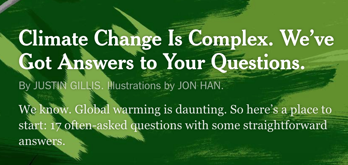 NEW YORK TIMES GUIDE TO CLIMATE CHANGE