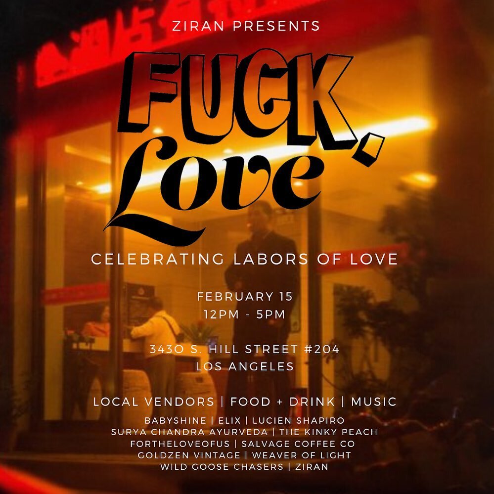 We will be selling coffee on SATURDAY, @theziran is hosting a special bazaar to celebrate labors of love with some amazing local brands, artists, and thinkers. FREE! 12pm to 5pm LOCATION: 3430 S Hill Street #204