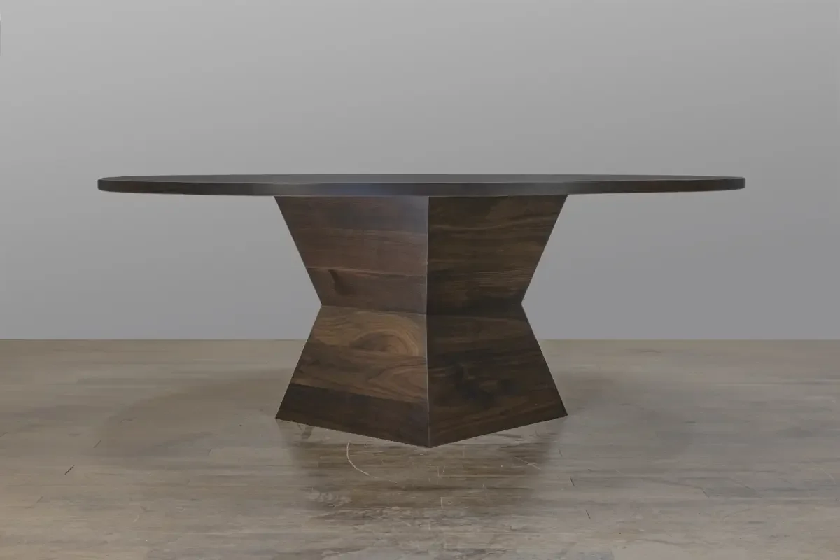 custom walnut dining table with catalyzed conversion finish OKC