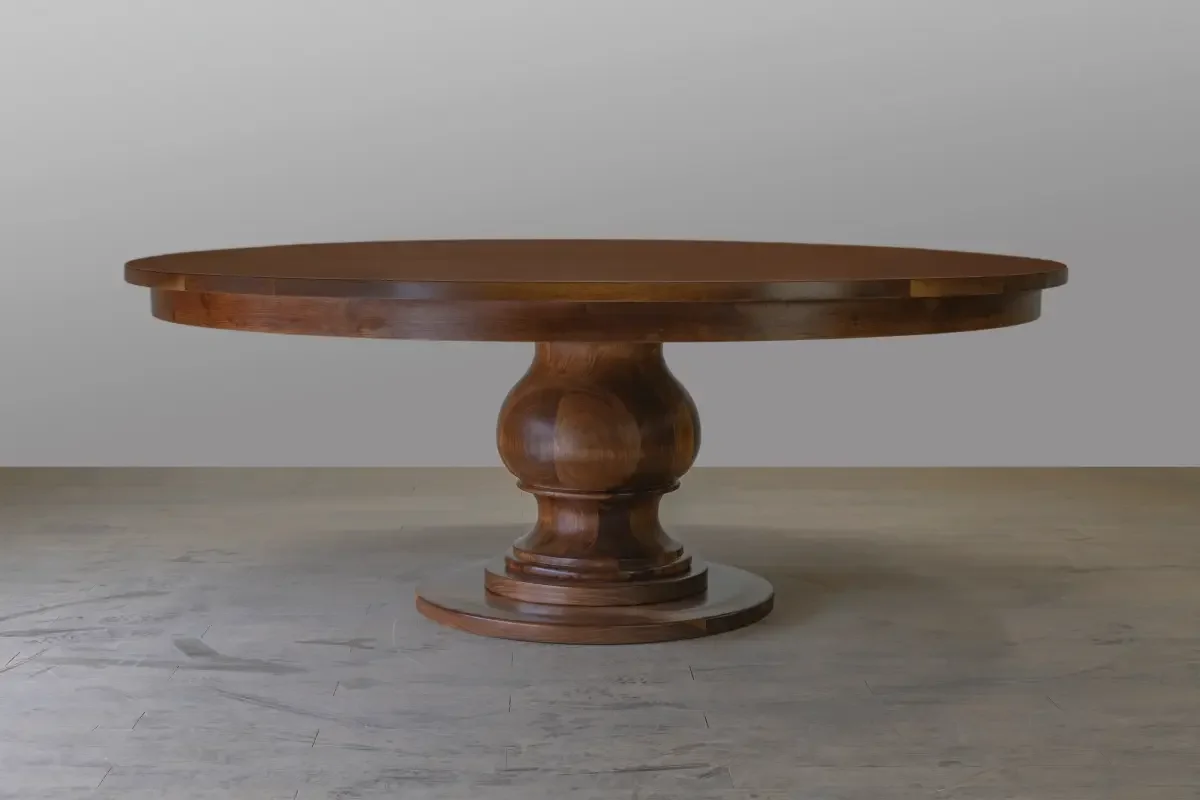 custom walnut dining table with catalyzed conversion finish OKC