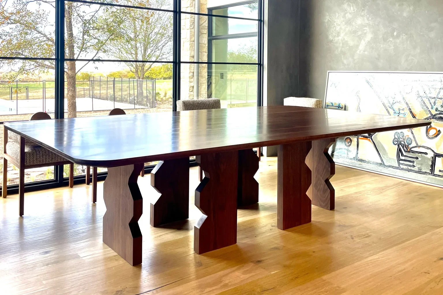 Walnut custom dining table Oklahoma City made in Edmond