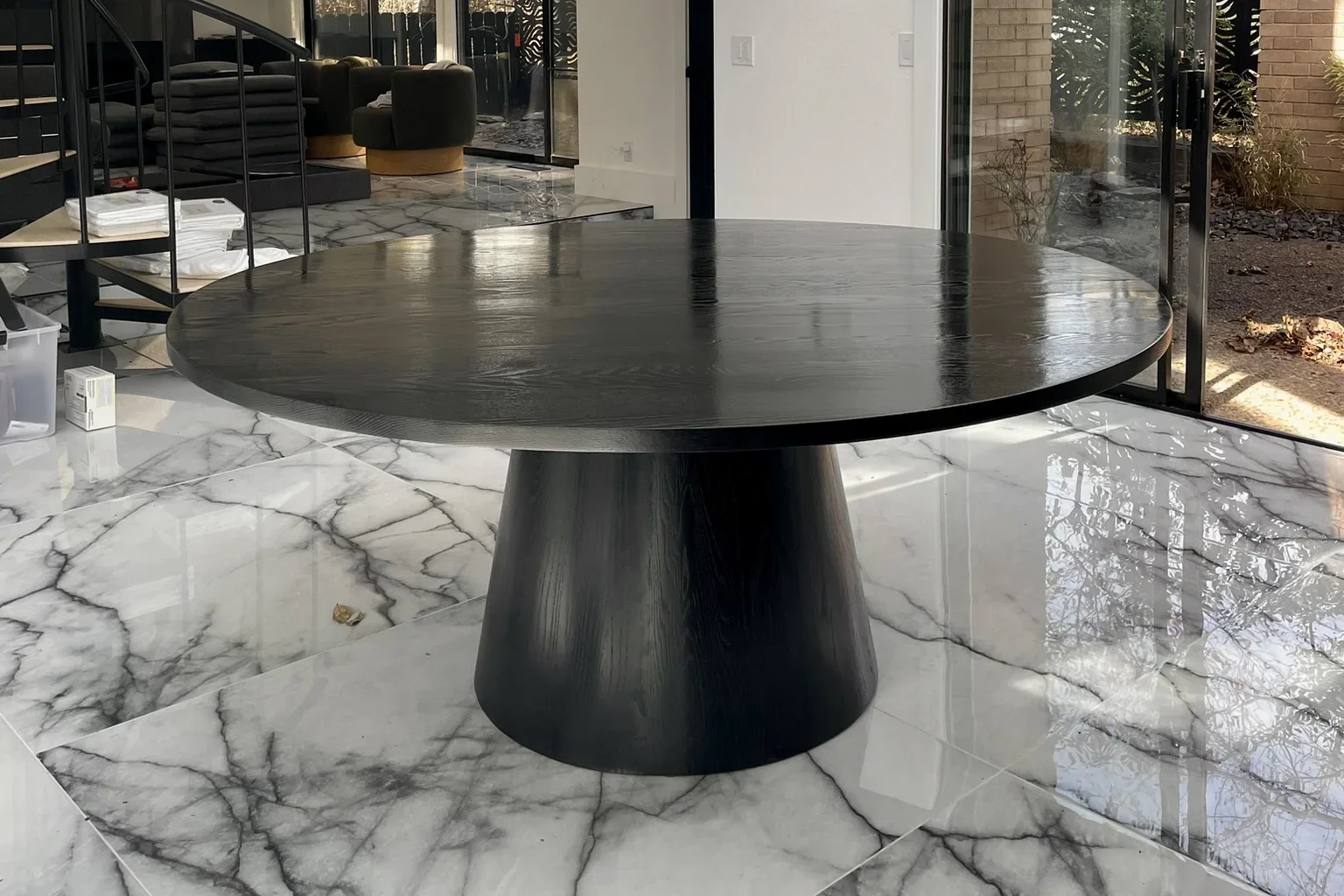 Ebonized Oak Oklahoma City custom dining table made in Edmond
