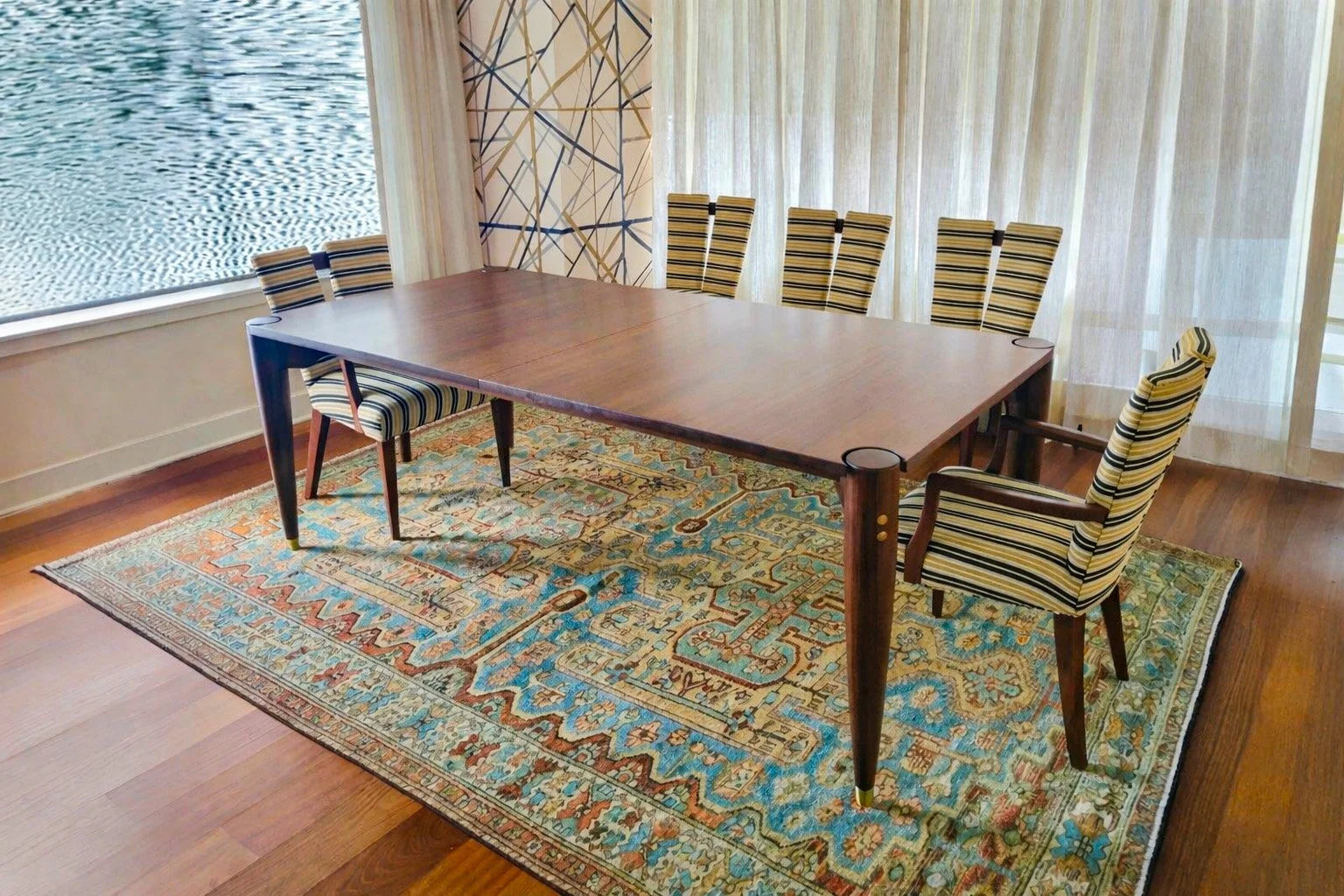 Mahogany Tippi table in modern dining room