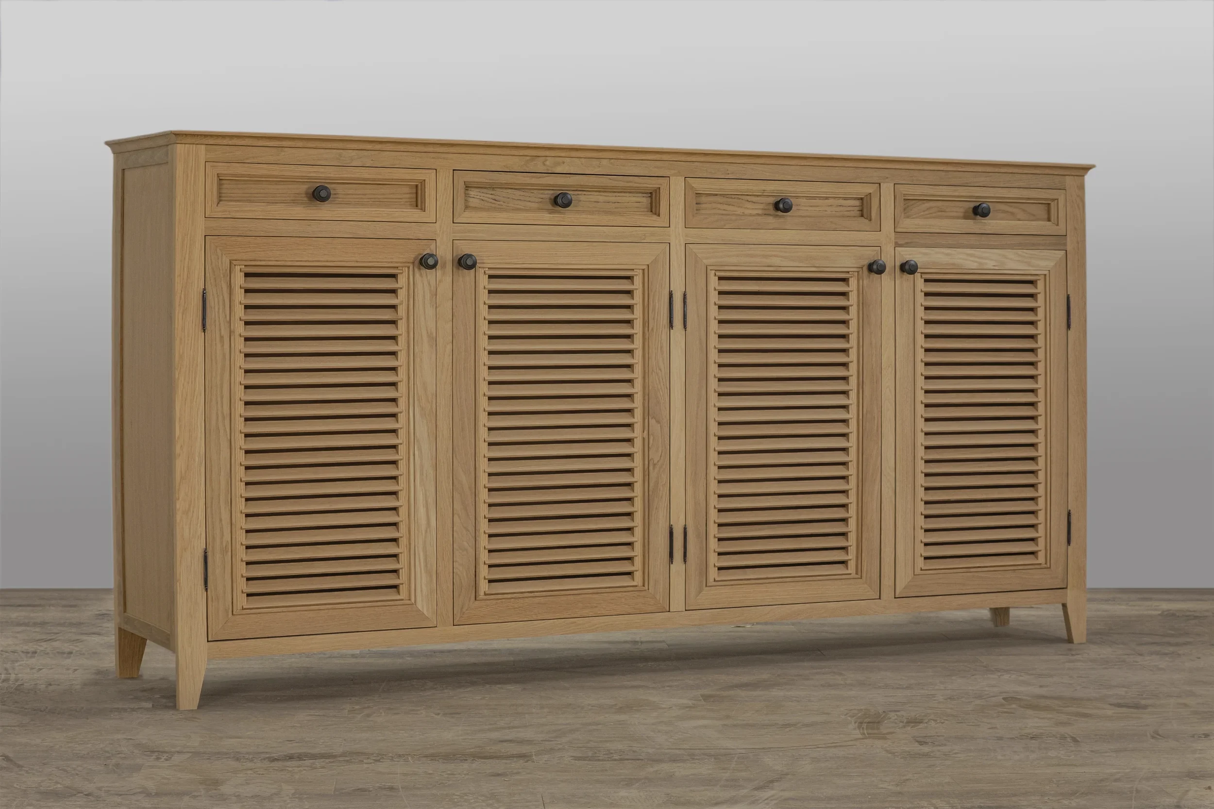 White Oak Buffet with louvered doors