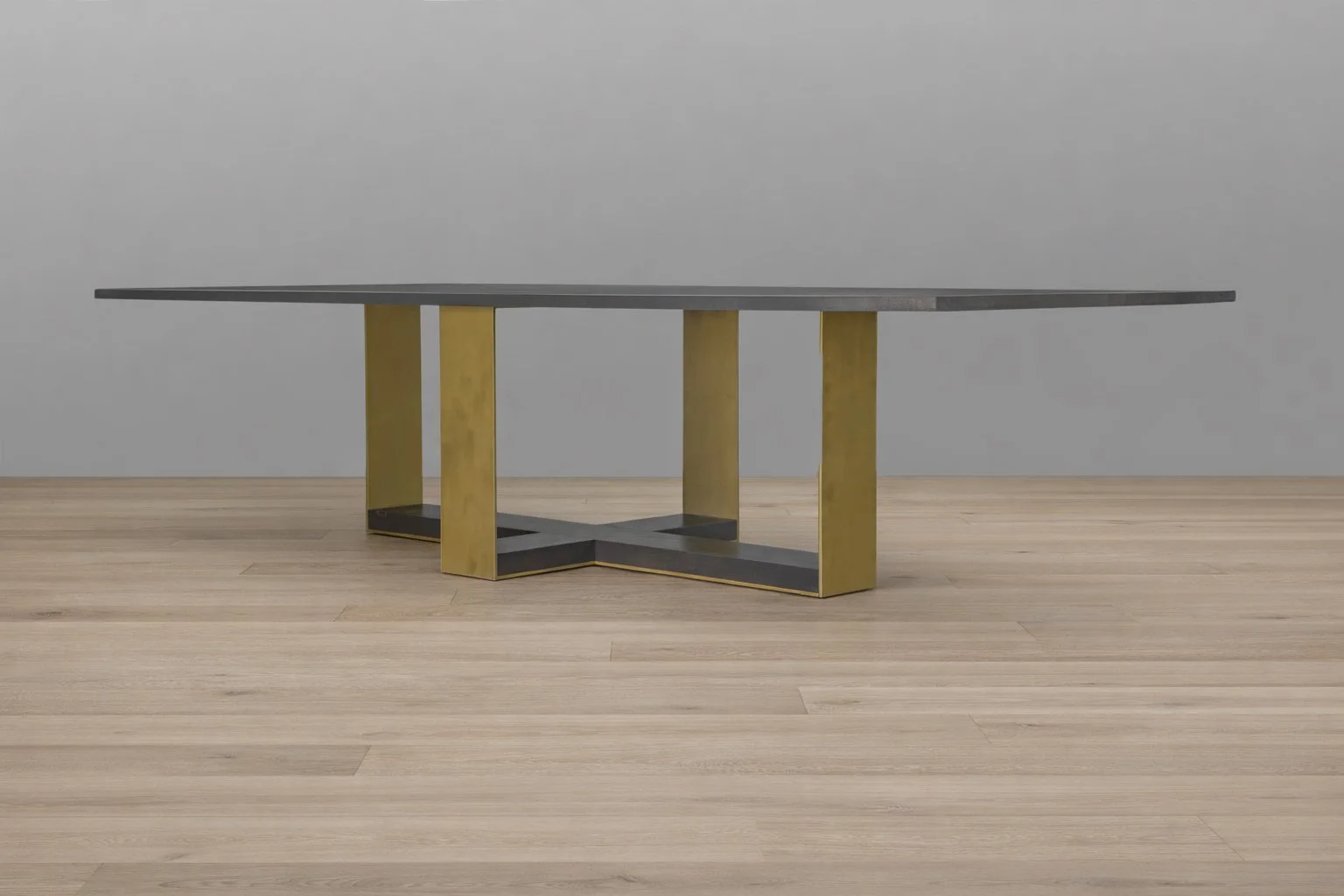 oak hedy table with gold base