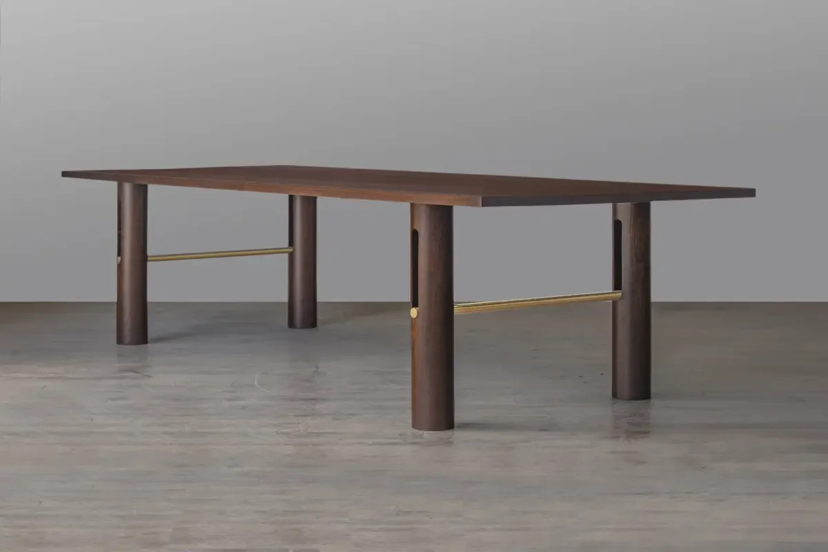 custom walnut dining table with catalyzed conversion finish OKC