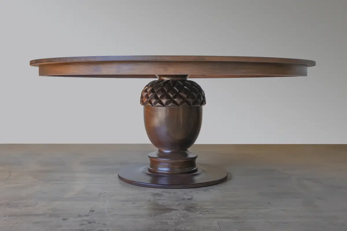 custom walnut dining table with catalyzed conversion finish OKC