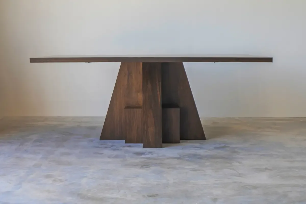 custom walnut dining table with catalyzed conversion finish OKC