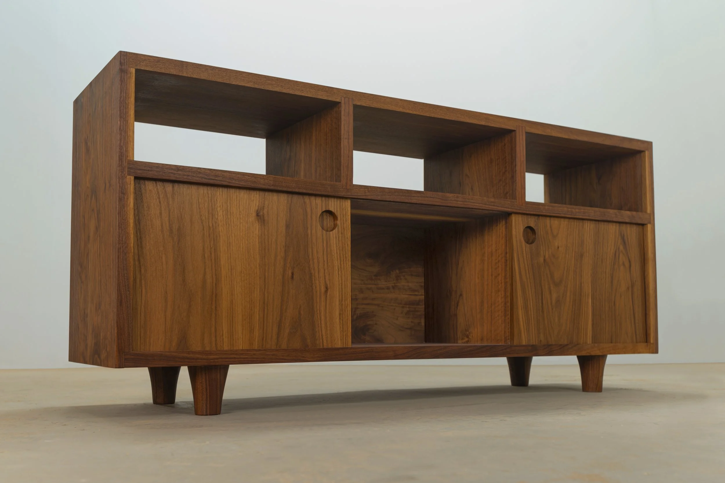 Walnut record console