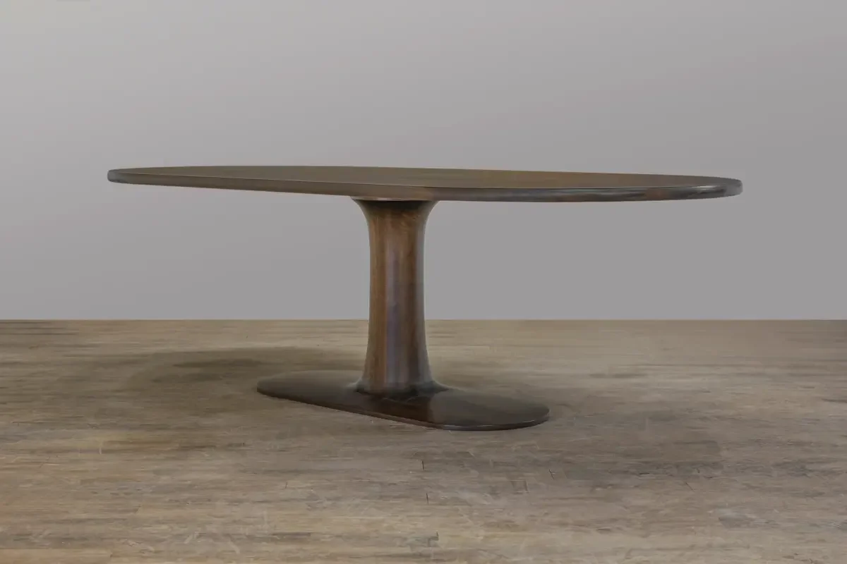 custom walnut dining table with catalyzed conversion finish OKC