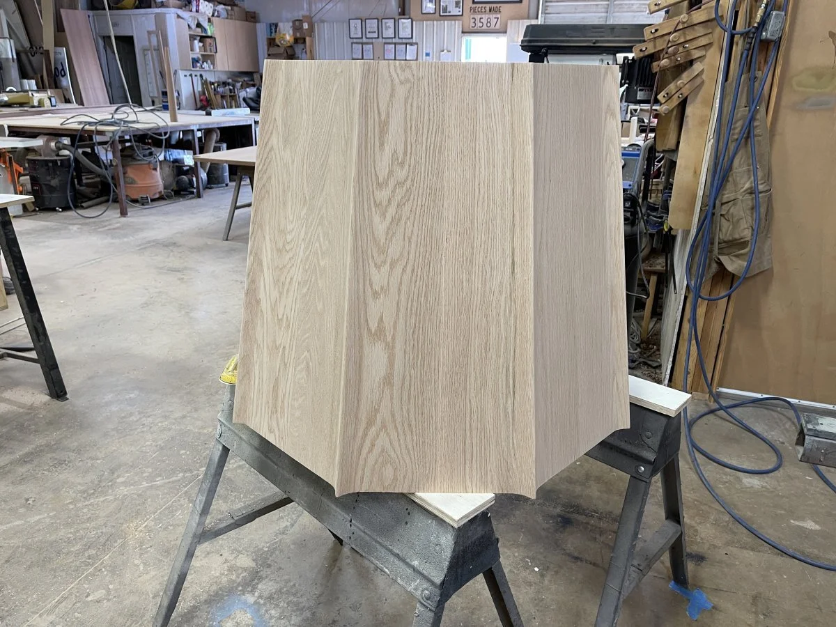 One of our scalloped bases in the prosses of final shaping and sanding