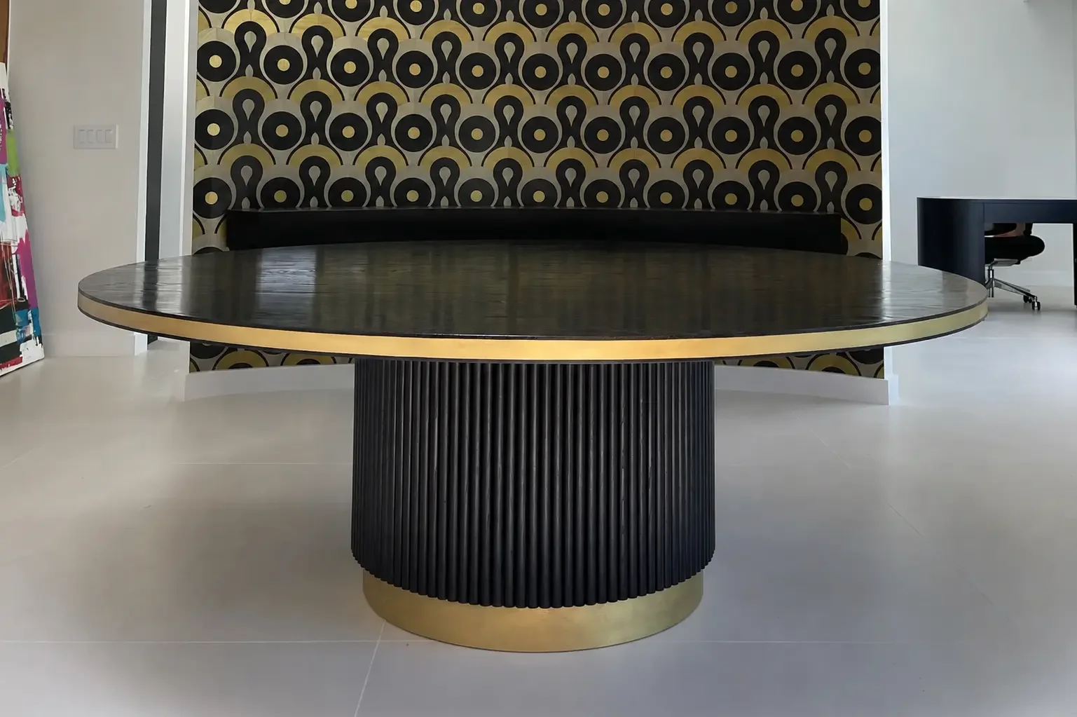 Ebonized Oak Oklahoma City custom dining table made in Edmond
