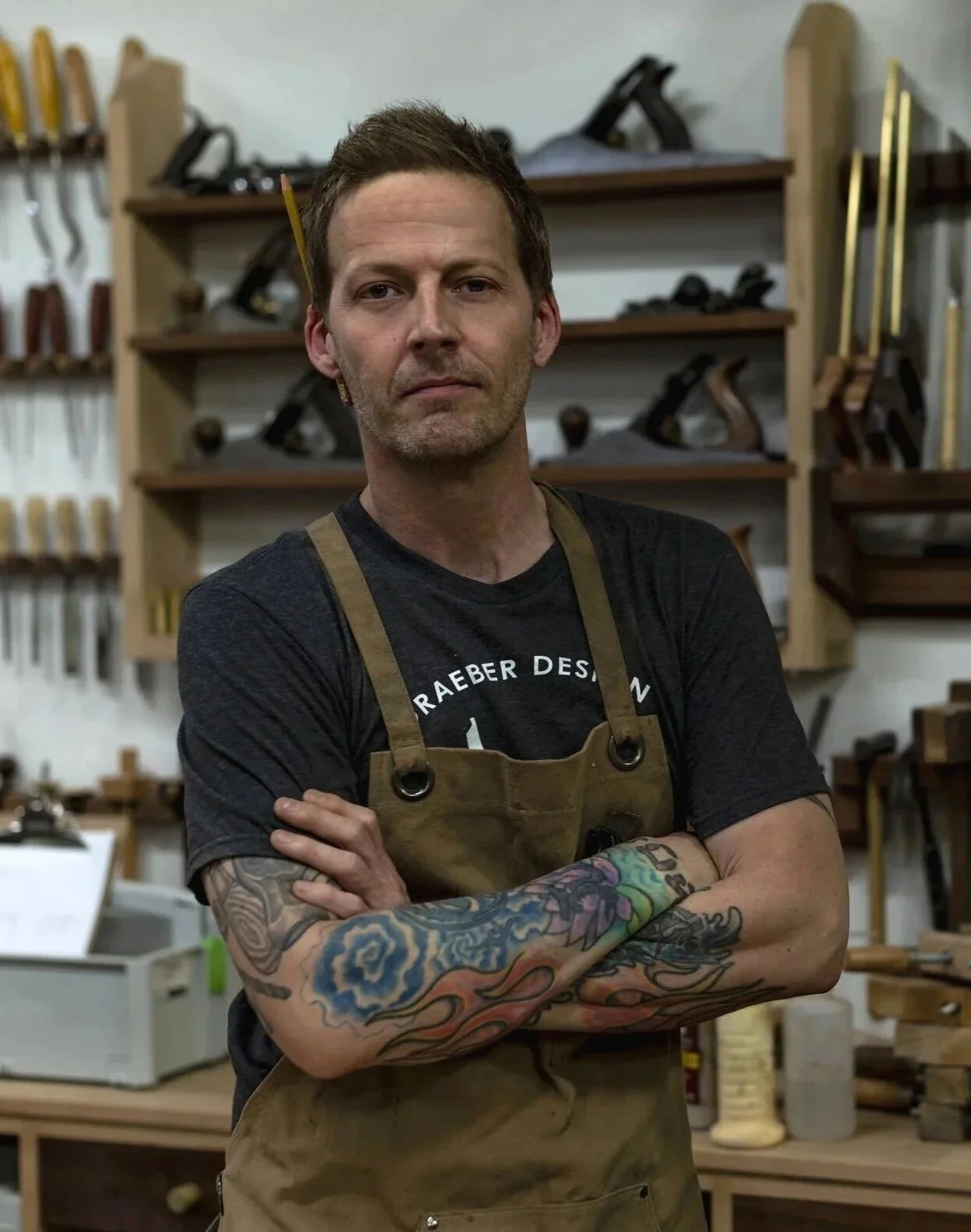 William Graeber, Owner of Graeber Design standing in his shop