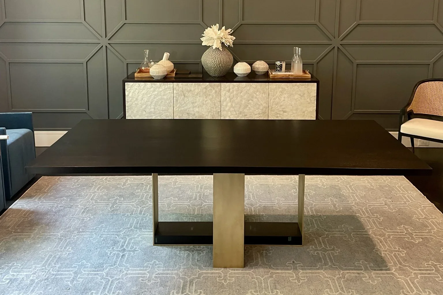 Mahogany custom dining table Oklahoma City made in Edmond
