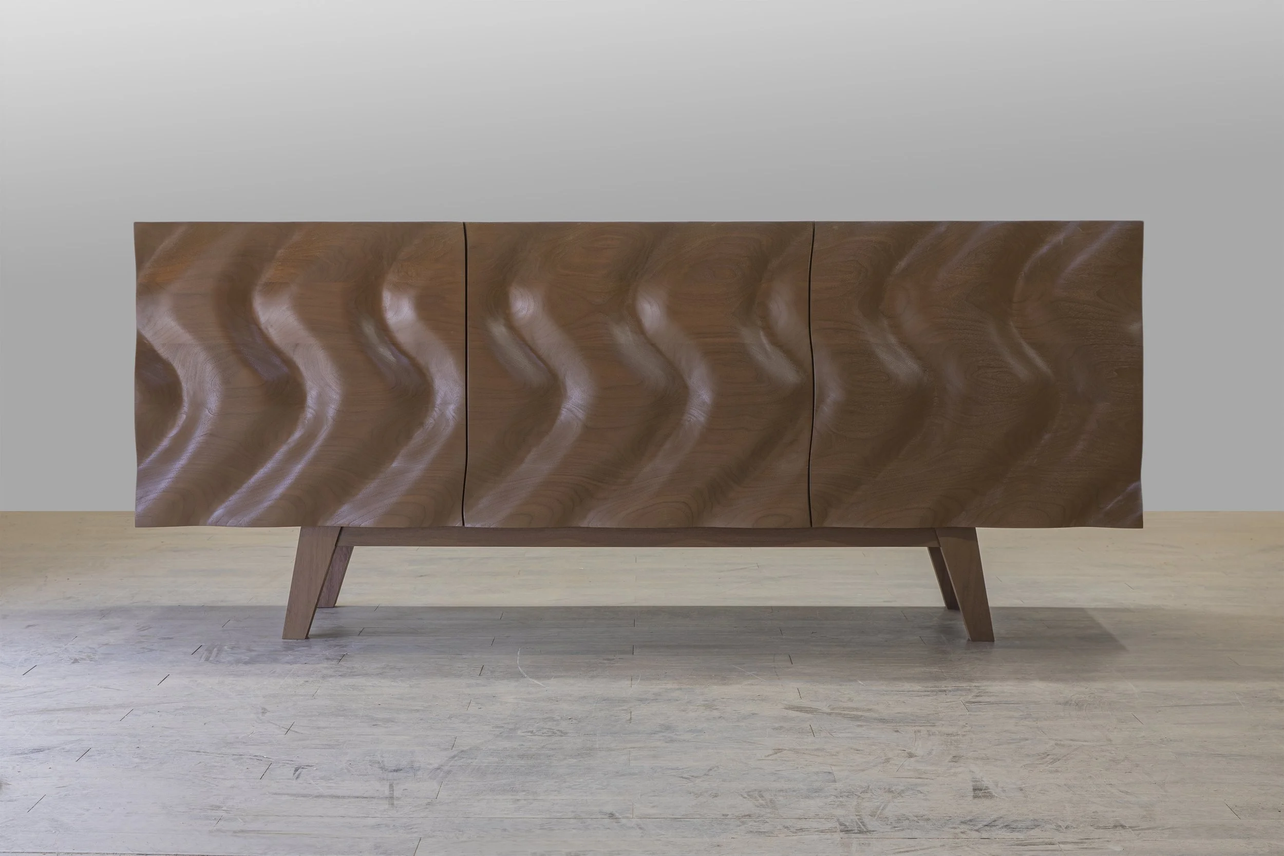 Wave face console from Mahogany