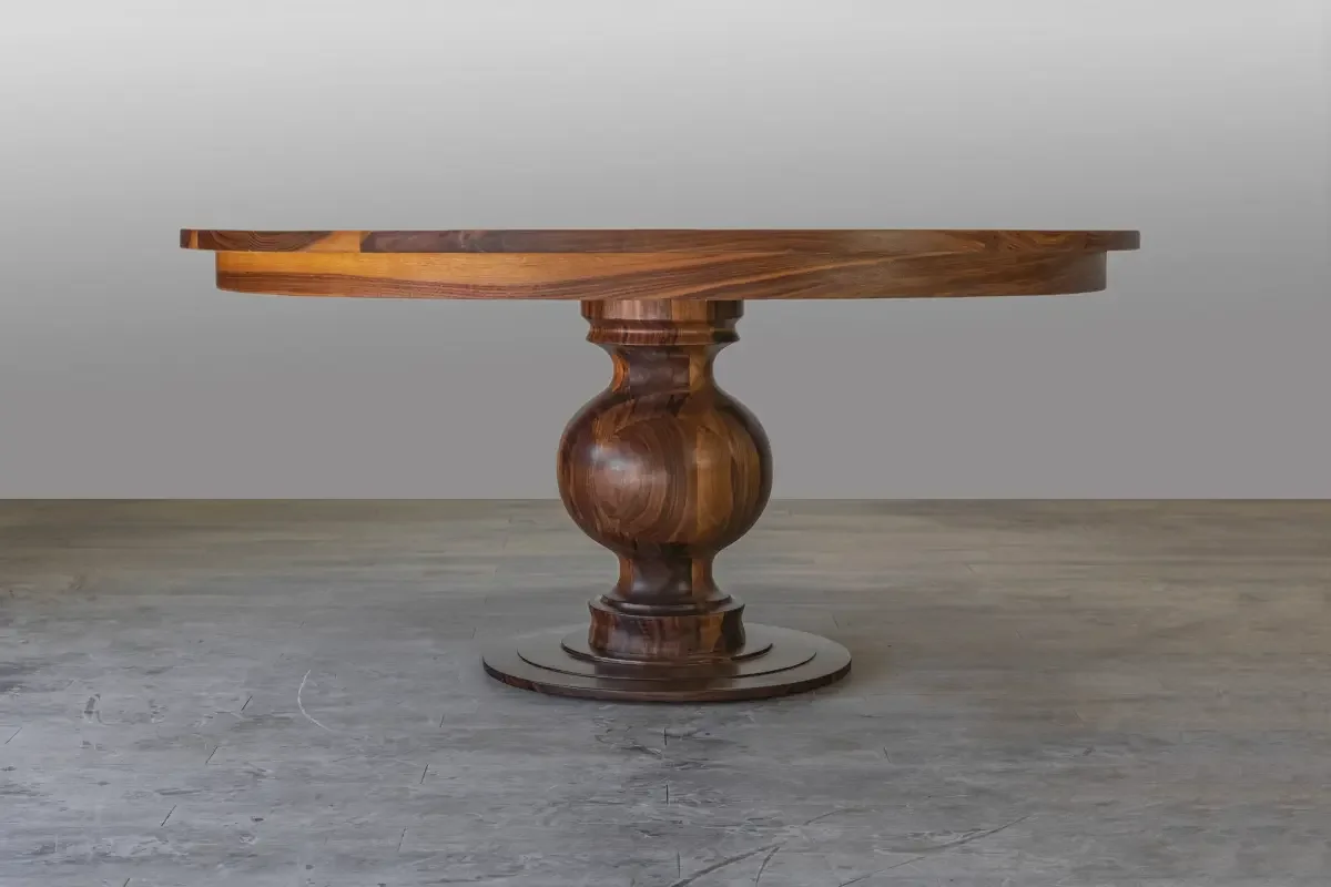 custom walnut dining table with catalyzed conversion finish OKC